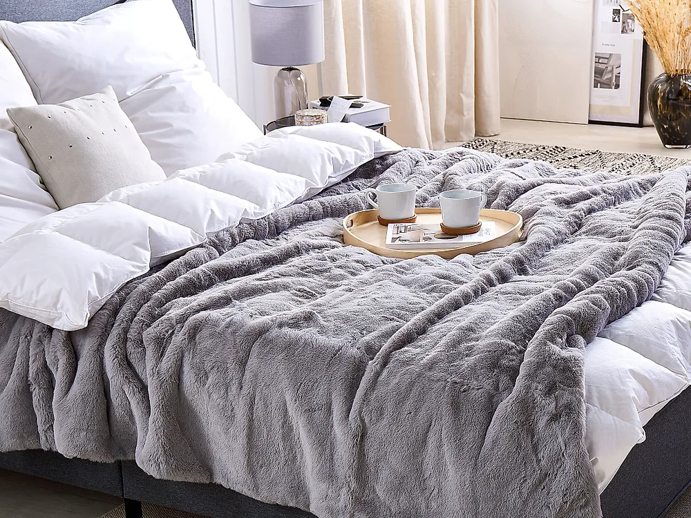 Coperta CHAAB 200 x 220 cm Grigio chiaro_1180287