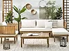 Garden Lounge Set with Table 4 Seater CREMONA Acacia Wood Light Brown/ Off-White Left Hand