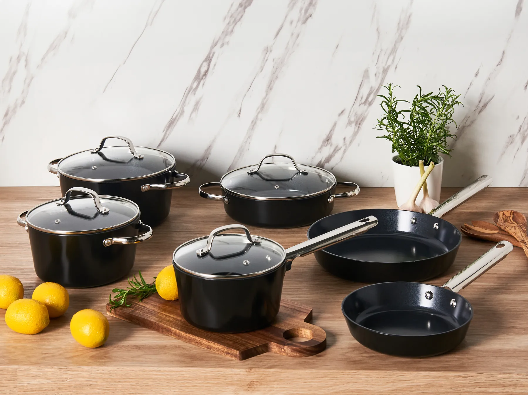 Set di 10 padelle ELITE PRO Nero_977275