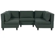 Divano modulare a U 5 posti UNSTAD Tessuto Verde scuro_893434