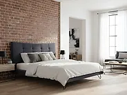 Lit avec sommier Velours LANNION 180 x 200 cm Gris foncé_1177372