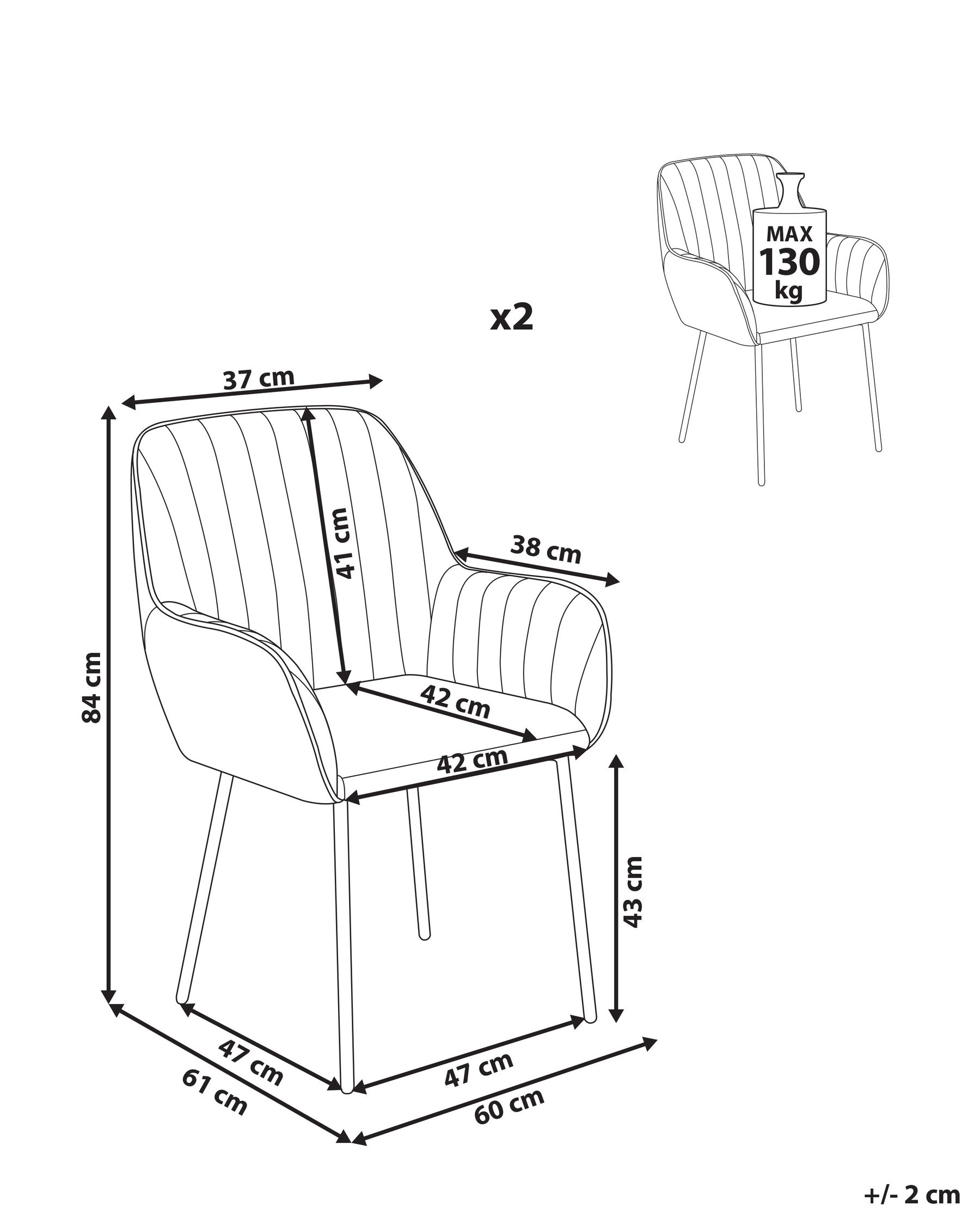 Set of 2 Dining Chairs WELLSTON Velvet Olive Green_885860