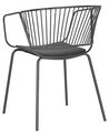 Metallstuhl schwarz mit Kunstleder-Sitz 2er Set RIGBY_775546