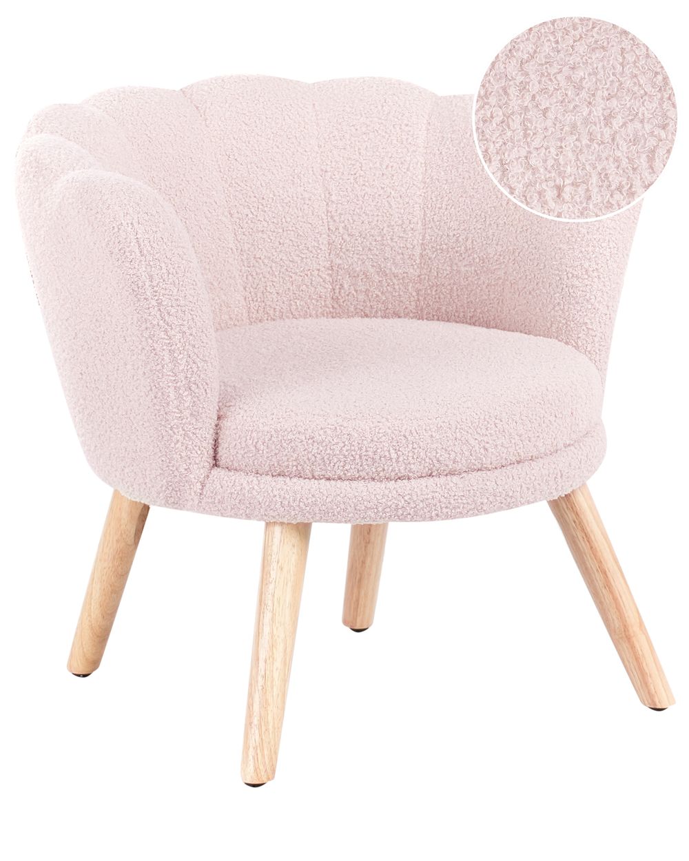 Fotoliu pentru copii HALBY Boucle Roz pastel