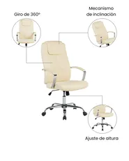 Silla ejecutiva WINNER Piel sintética Beige claro_1074410