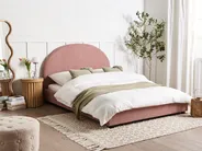 Bed Boucle VAUCLUSE 140 x 200 cm (EU Double) Pastel Pink_977318