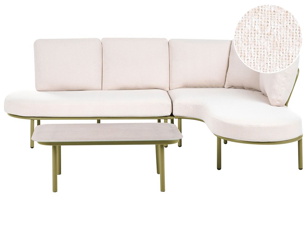 Havesofa med bord 4 personers POLLINA Metal Grøn