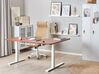 Rohový elektricky nastavitelný psací stůl levostranný 160 x 110 cm tmavé dřevo/bílý DESTIN II_801313
