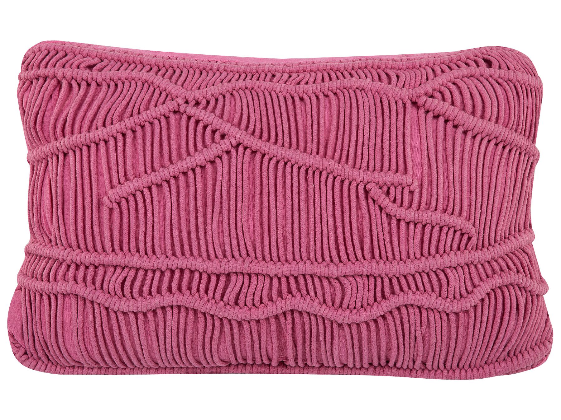 Cuscino cotone macramè rosa 30 x 50 cm KIRIS_753158