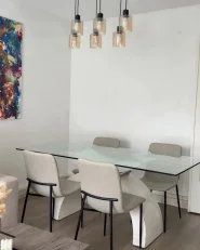 Set di 4 sedie da pranzo GLENDIVE Tessuto Beige chiaro_1082013
