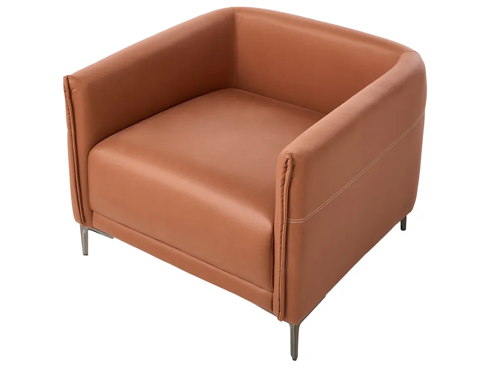 Living Room Set 6 Seater CILENS Fabric Golden Brown_1120250