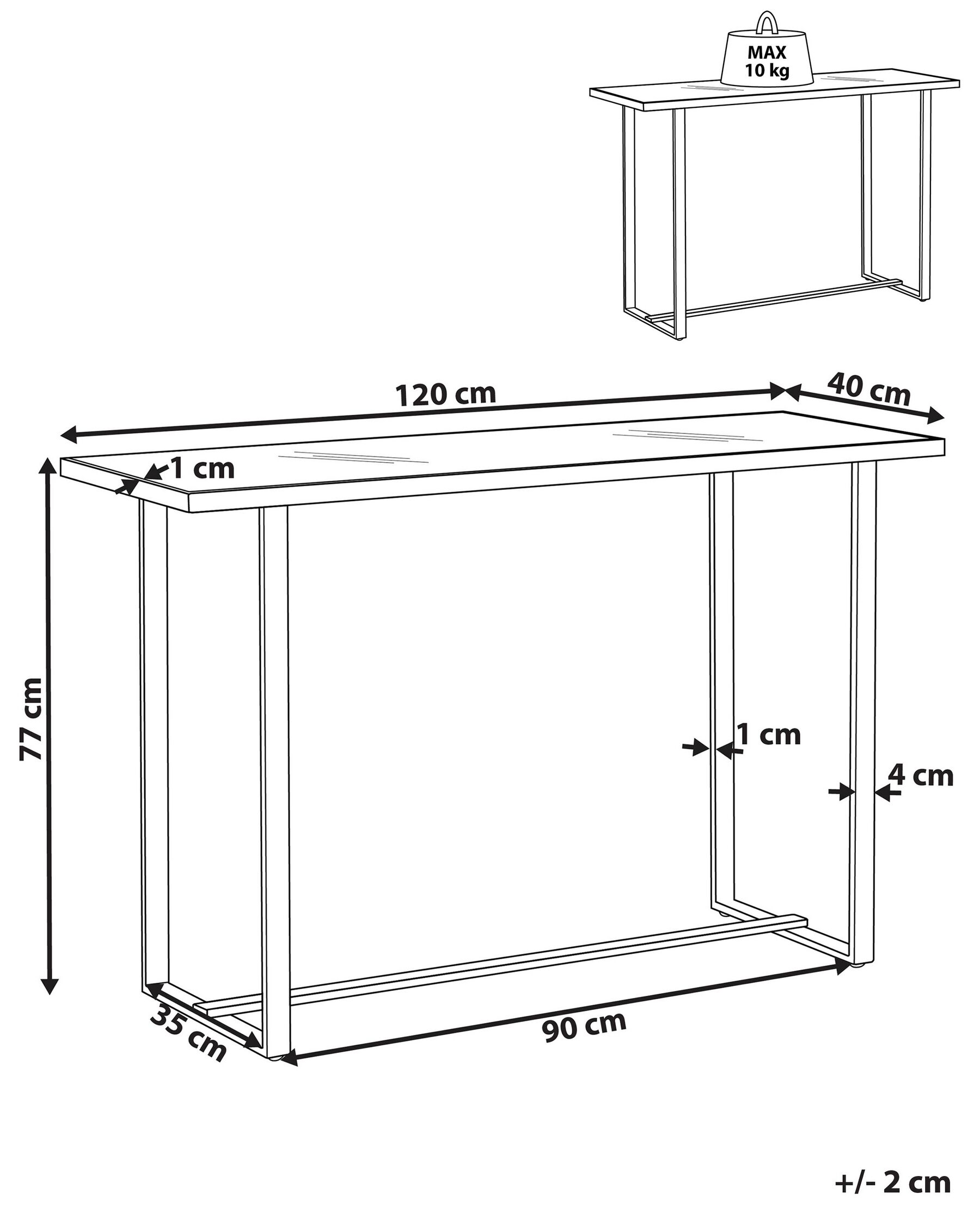 Console Table PLANO Tempered Glass White Marble_823501