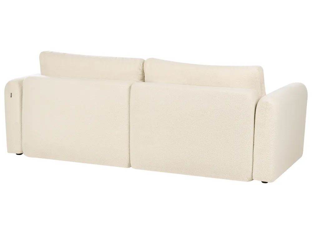 Sofa Bed 3 Seater VAXHOLM with Storage Boucle Off-White_1026786