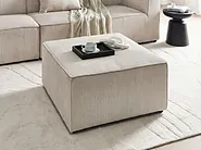 Ottomana LEMVIG Velluto a coste Beige_1052037
