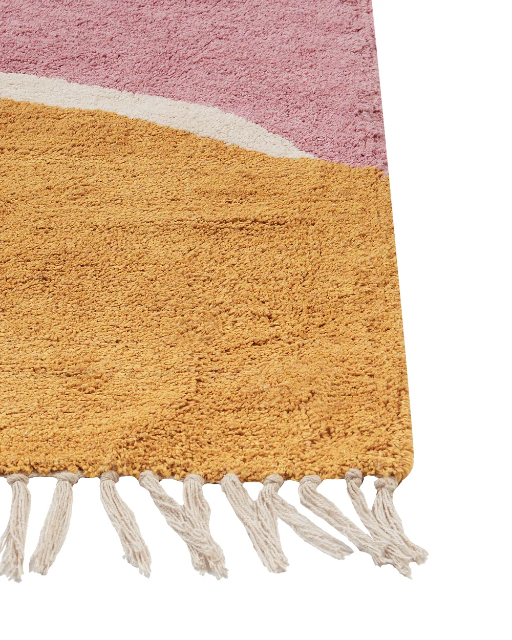 Rug XINALI Pink 140 x 200 cm Cotton - Beliani.ro