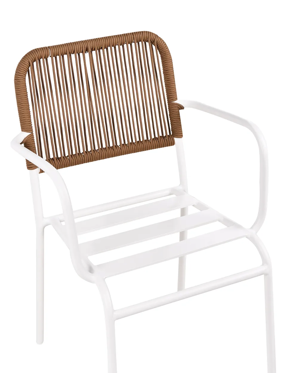 Set di 4 sedie da giardino con cuscini TACENO Metallo Bianco_1007764