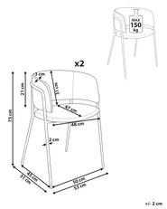 Set di 2 sedie da pranzo SPRINGER Ciniglia Tortora_1040027