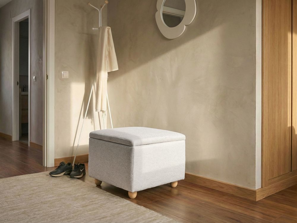 Pouf contenitore FERNDALE Tessuto Grigio chiaro