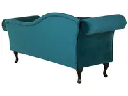 Left-Hand Chaise Longue LATTES Velvet Teal_738675