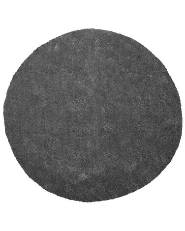 Shaggy Round Area Rug ⌀ 140 cm Dark Grey DEMRE