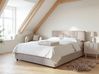 Bett mit Stauraum LAURESSES Stoff Hellbeige 120 x 200 cm
