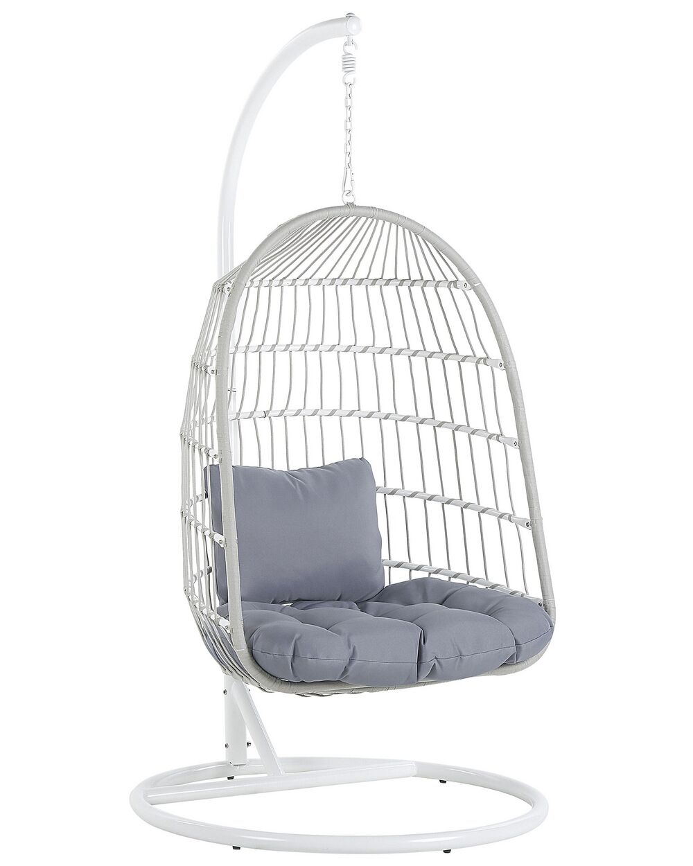 White hanging egg chair with stand best sale