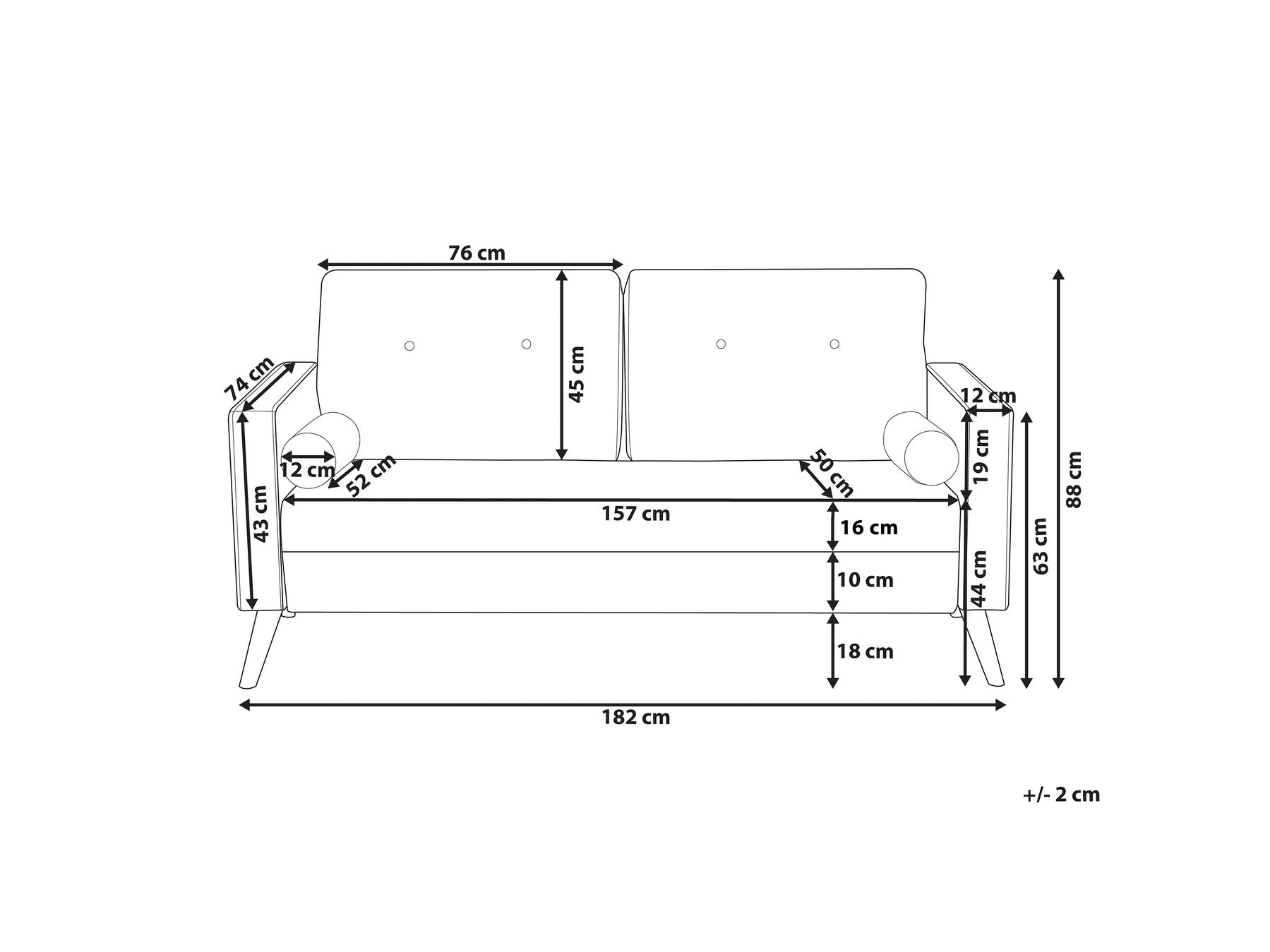 2 Seater Boucle Sofa Off-White KALMAR_928775 2 Seater Boucle Sofa Off-White KALMAR_928775