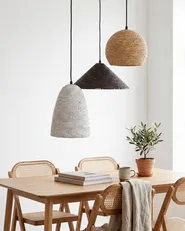 Pendant Lamp ENDRICK Wicker Natural White Brown_872891