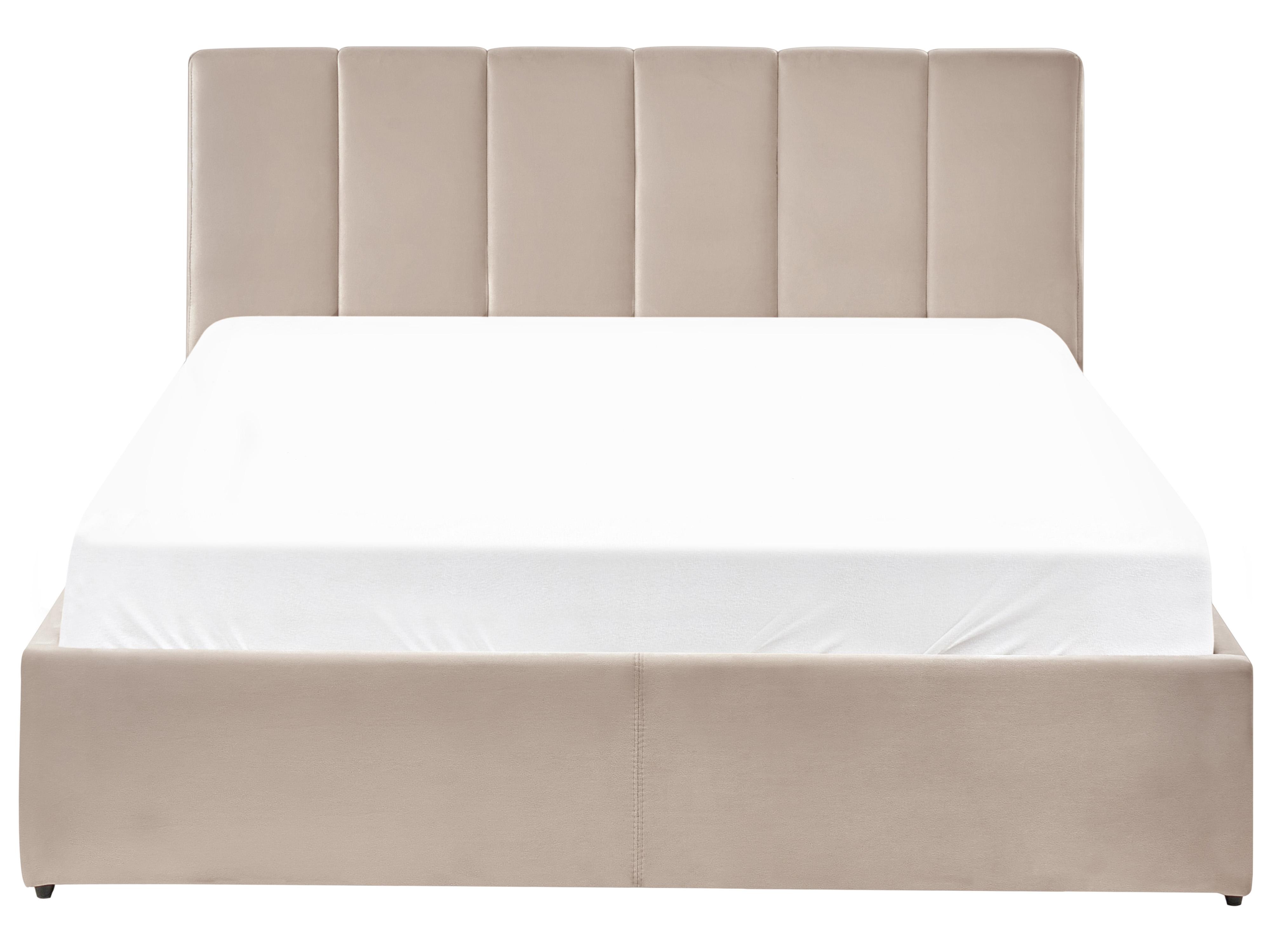 Letto contenitore DREUX Velluto Tortora 140 x 200 cm_1012295