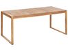 Conjunto de comedor 6 plazas de madera de acacia certificada clara con carrito de cocina SASSARI II_923796