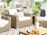 Set di divani da giardino 4 posti ARDEA Rattan Marrone chiaro_767038