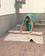 Stolik kawowy ogrodowy BARATTI 70 cm 70 cm Drewno akacjowe Brązowy_1001281