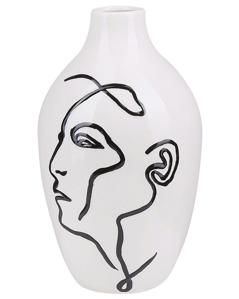 Flower Vase HELIKE 23 cm Stoneware White
