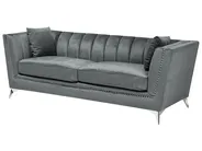 Living Room Set 5 Seater GAULA Velvet Grey_720620