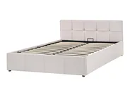Bett mit Stauraum LAURESSES Stoff Hellbeige 120 x 200 cm_1150422