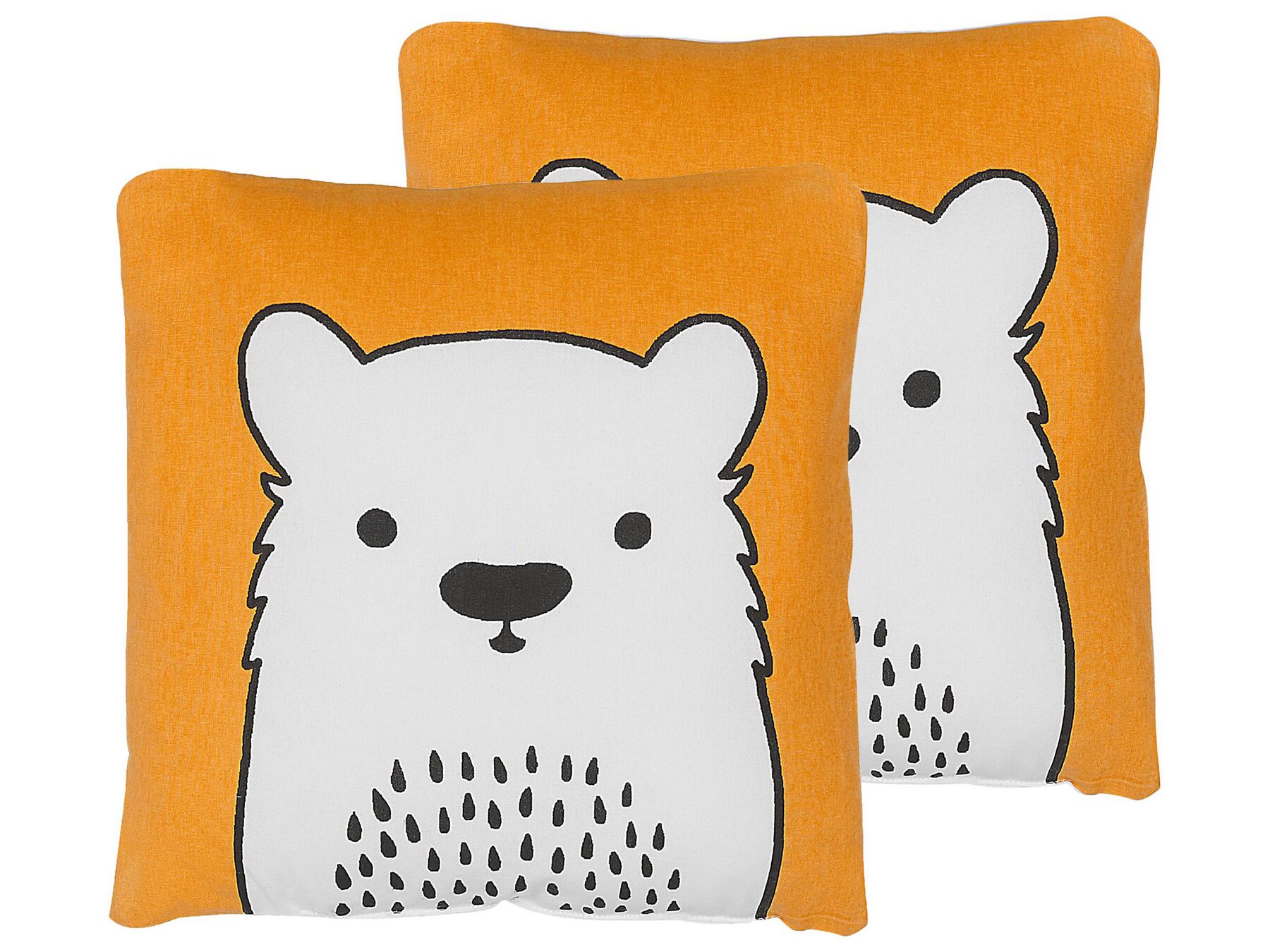 Set of 2 Cotton Kids Cushions Bear 45 x 45 cm Orange WARANASI_801117