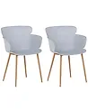 Set of 2 Dining Chairs SUMKLEY Light Grey