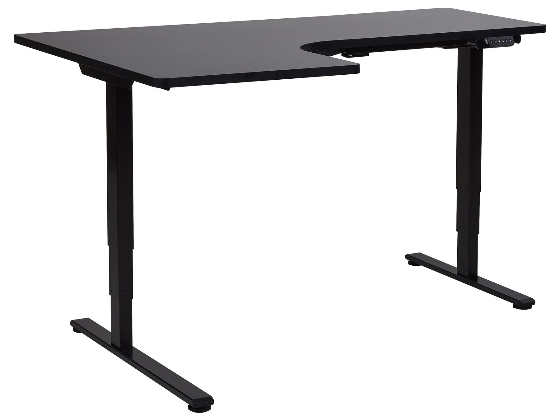 Schreibtisch linksseitig schwarz 160 x 59 cm elektrisch höhenverstellbar DESTINES_927781