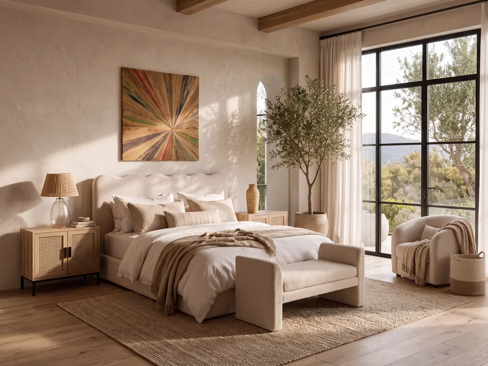 Ottoman Bed NANTERRE Fabric Light Beige 180 x 200 cm (EU Super King)_1149716
