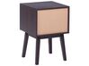 Mesa de cabeceira com 1 gaveta em cor de madeira escura RODES_753919