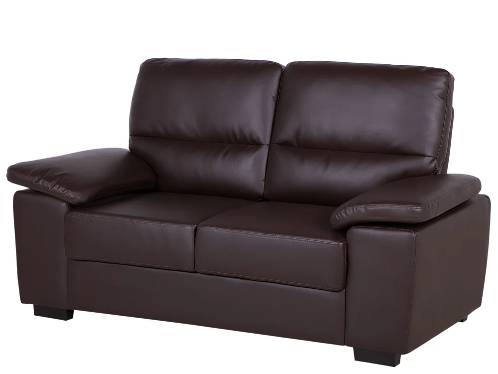 Sofa 2 Seater VOGAR Faux Leather Dark Brown_676525