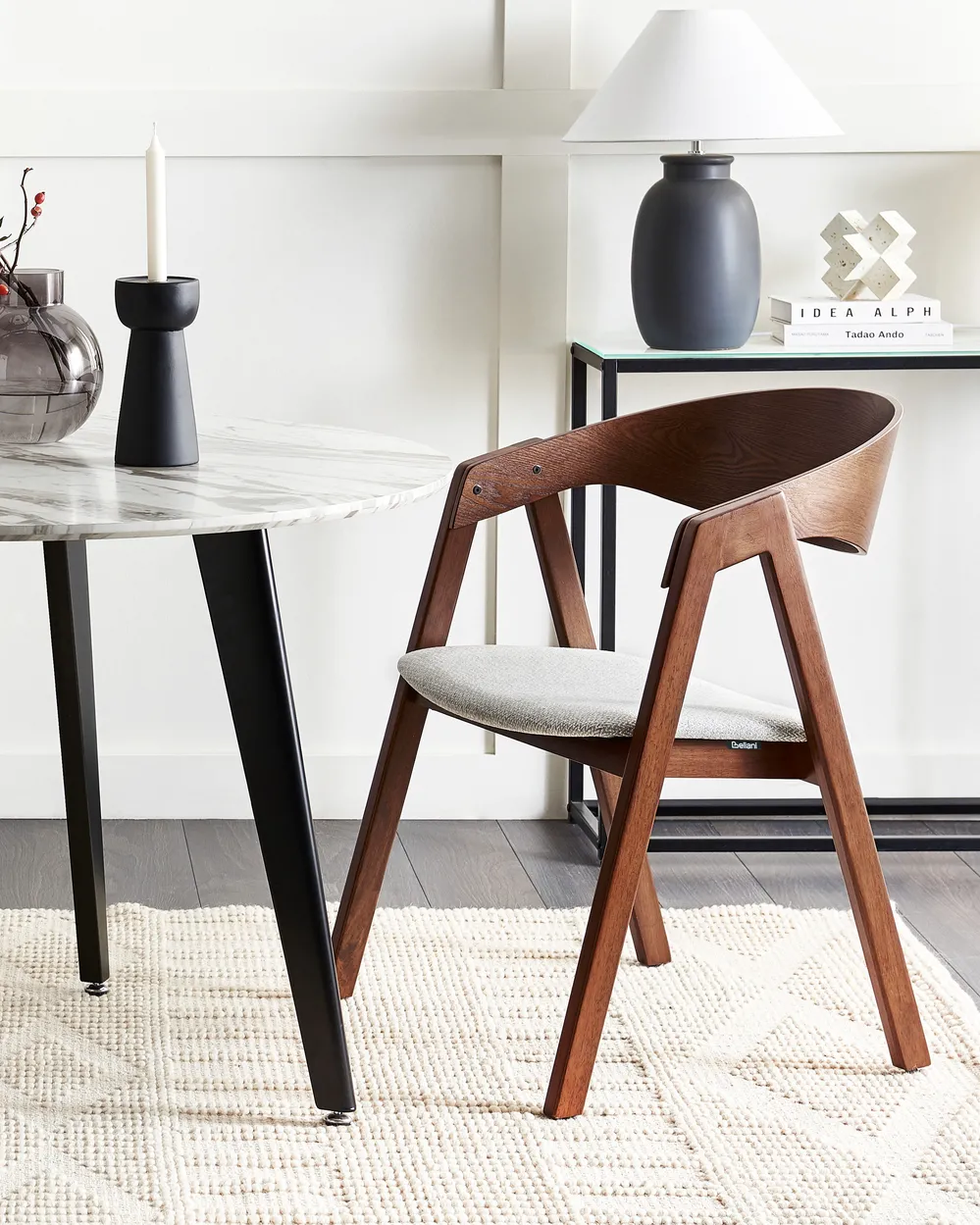 Set of 2 Dining Chairs YUBA Wood Light Grey