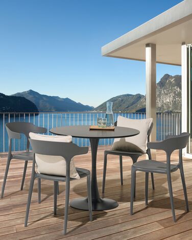 Set of 4 Dining Chairs Grey GUBBIO 