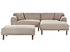 Corner Sofa HOLT with Ottoman Fabric Taupe Left Hand