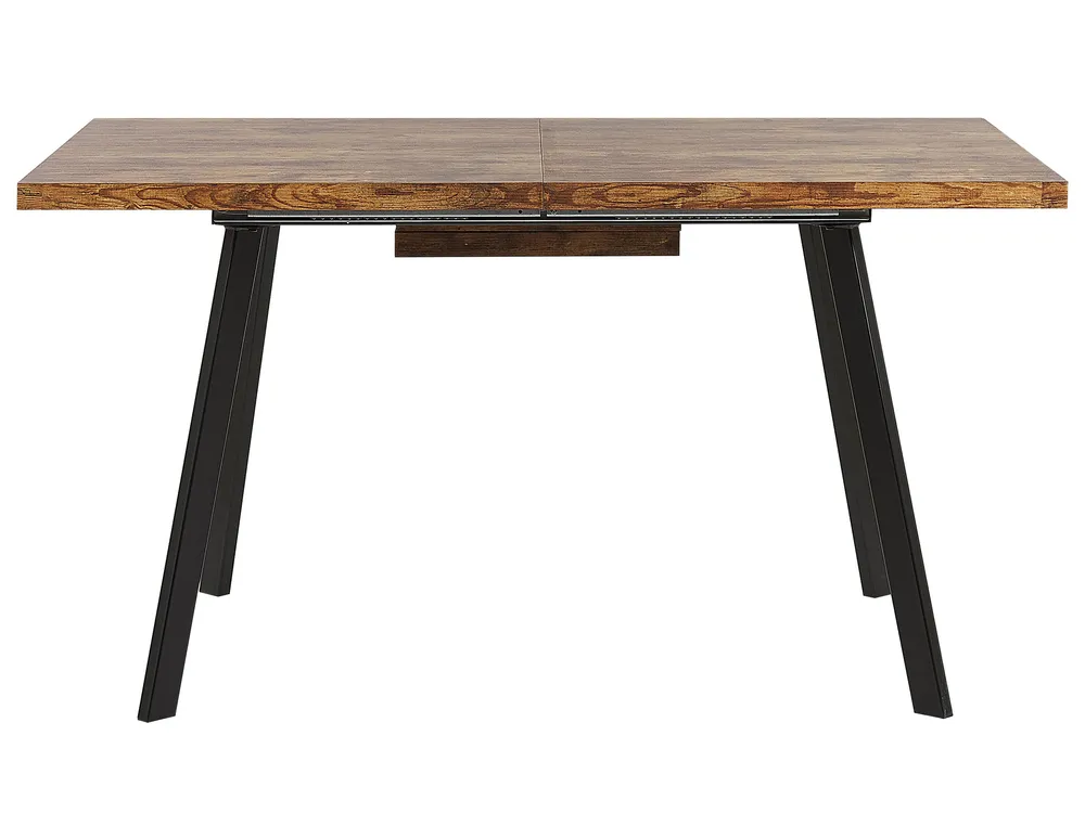 Extending Dining Table HARLOW Dark Brown 140/180 cm 90 cm_793867