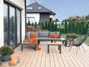 Garden Corner Sofa with Table 4 Seater PIENZA II Modular Grey Right Hand_810514
