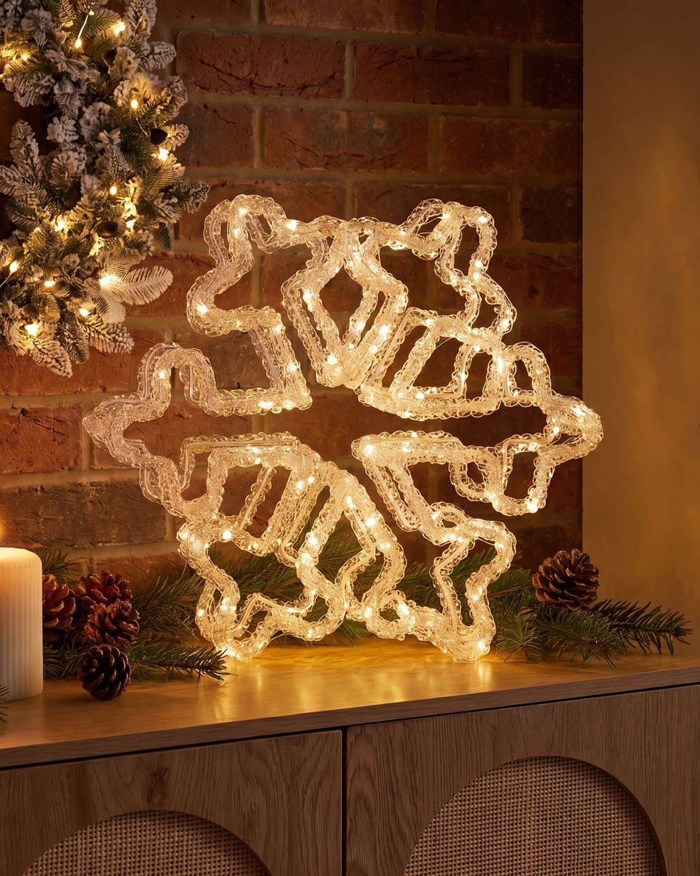 Outdoor Decoration LED SILVERAN 28 cm Snowflake White