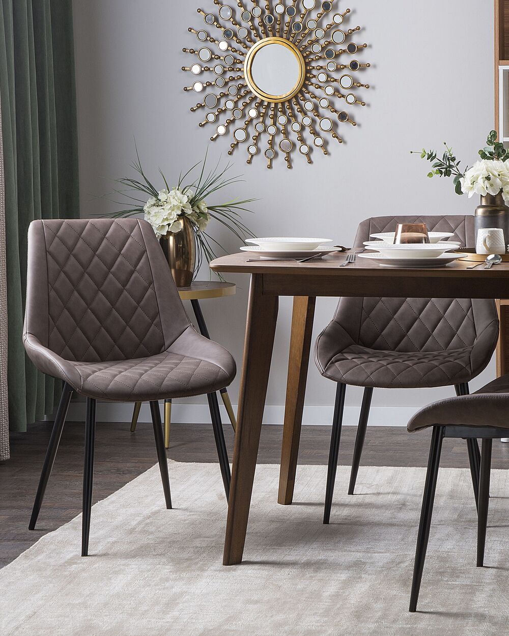 Set of 2 Dining Chairs MARIBEL Faux Leather Dark Brown Beliani