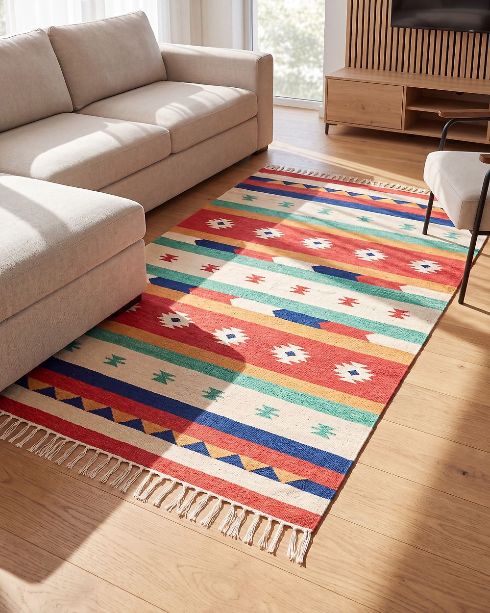 Szőnyeg MARGARA Színes 140 x 200 cm Kilim Pamut