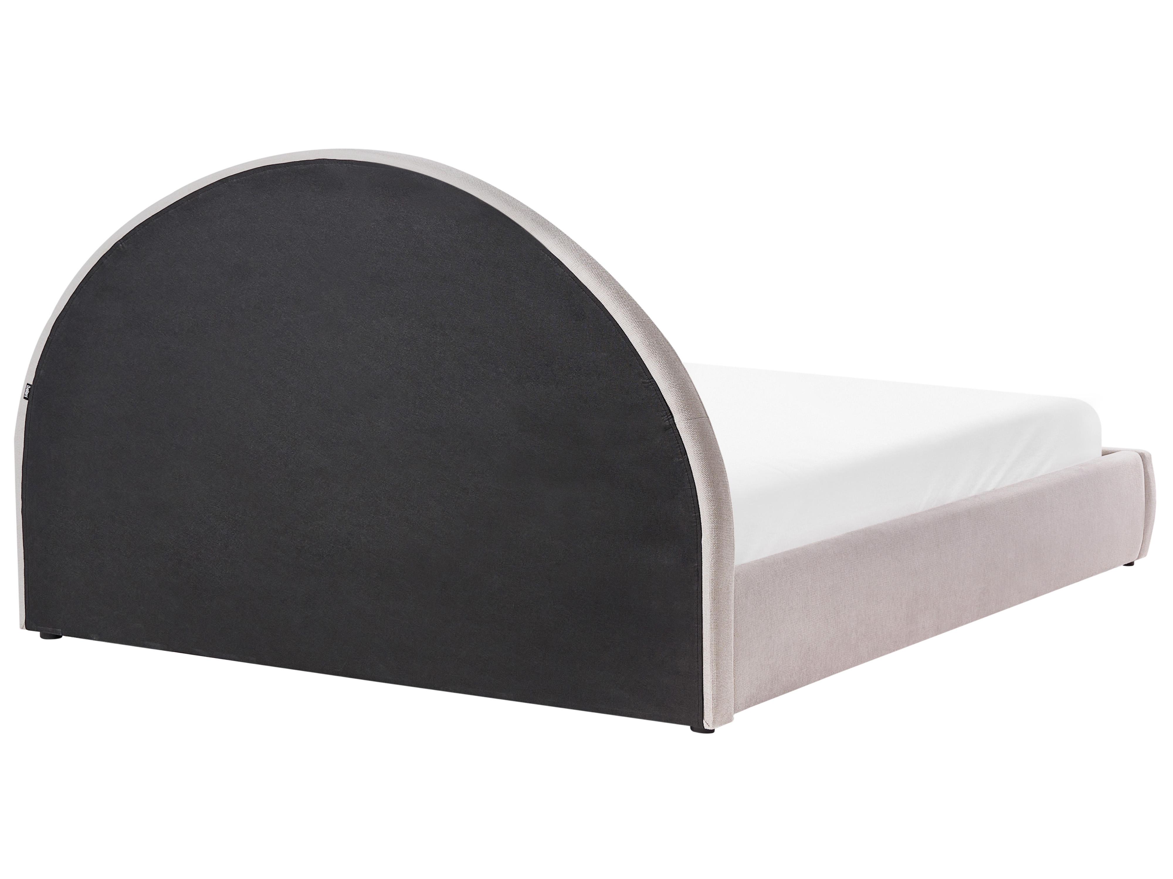 Bett mit Stauraum MOUZON Chenillegewebe Taupe 160 x 200 cm_1019540